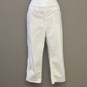 White House Black Market Cream “Perfect Form” Straight Crop Pants- Size 12